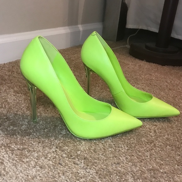 aldo neon green heels